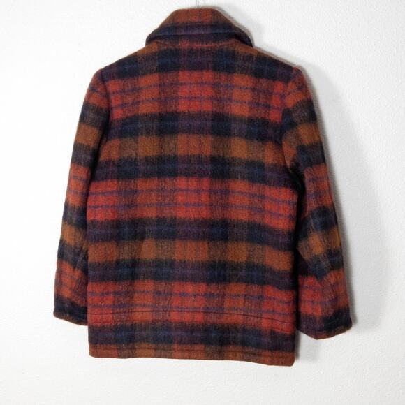 Yves Saint Laurent Diffusion Women’s Wool Coat Heritage Quiet Luxury Plaid Red M - Picture 2 of 14